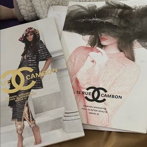CHANEL Rue Cambon Fashion Magazines with Gold and Black Accents